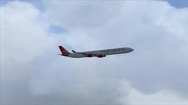 A340-600 Virgin Atlantic, climb-out A340-600 Virgin Atlantic, climb-out